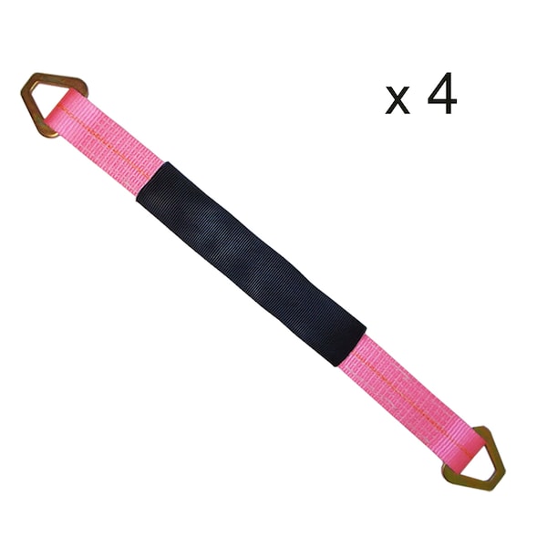 2 x 18 Axle Straps w/ Sleeve and D Rings, WLL- 3,333 lb, PK4